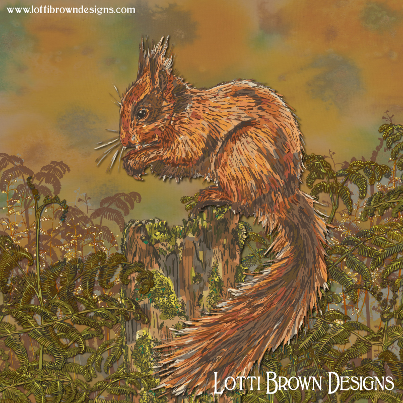 squirrel art lotti brown