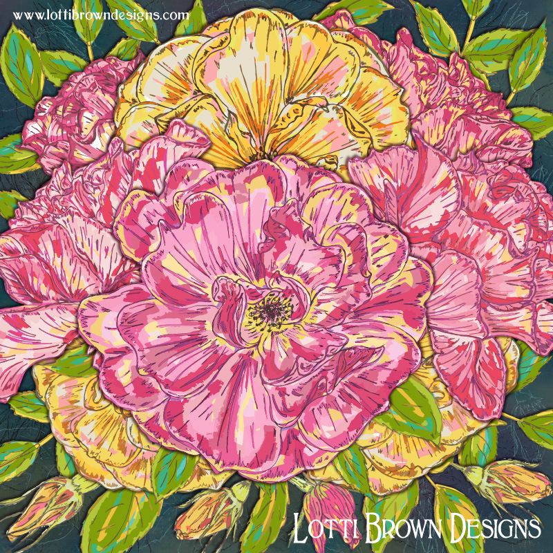 Summer Roses art by Lotti Brown