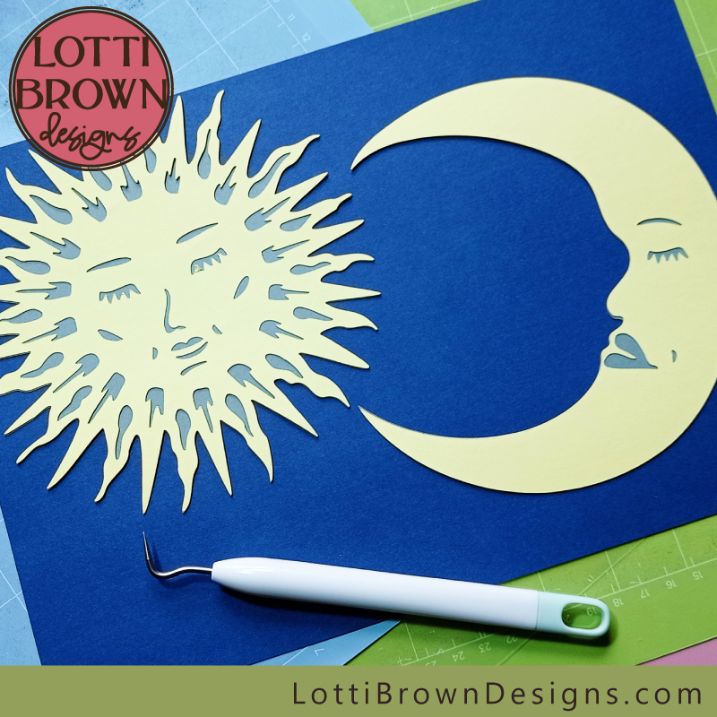 sun and moon papercut templates