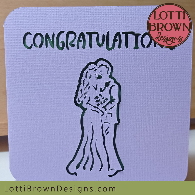 Papercut wedding card design for Cricut