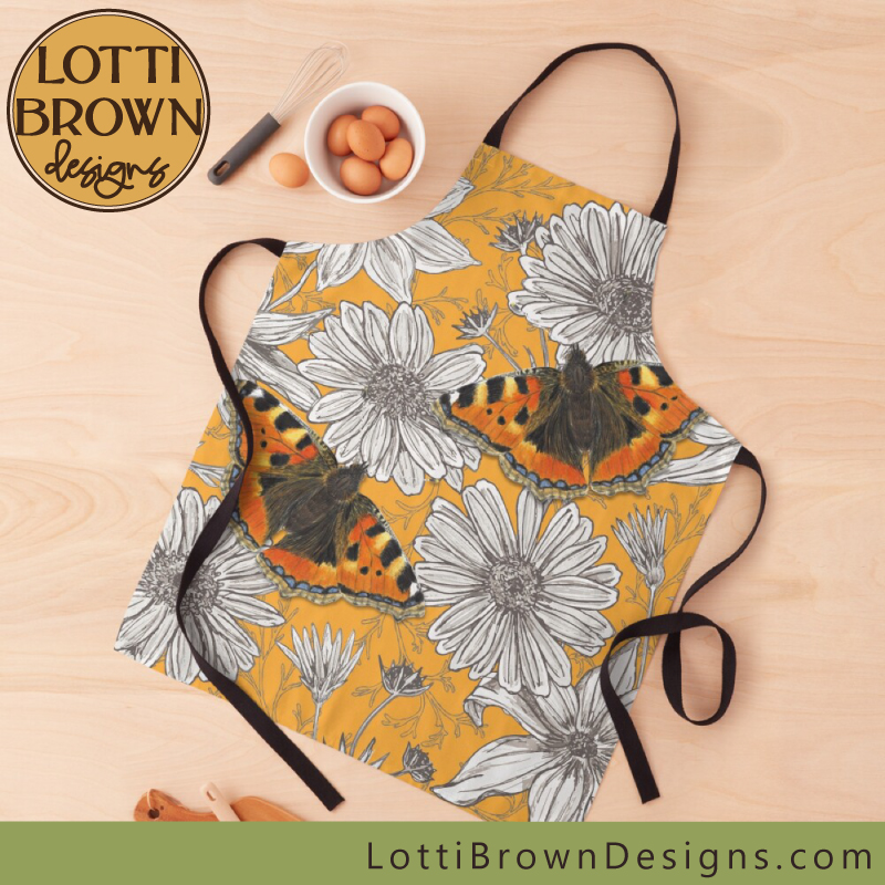 Tortoiseshell butterfly apron